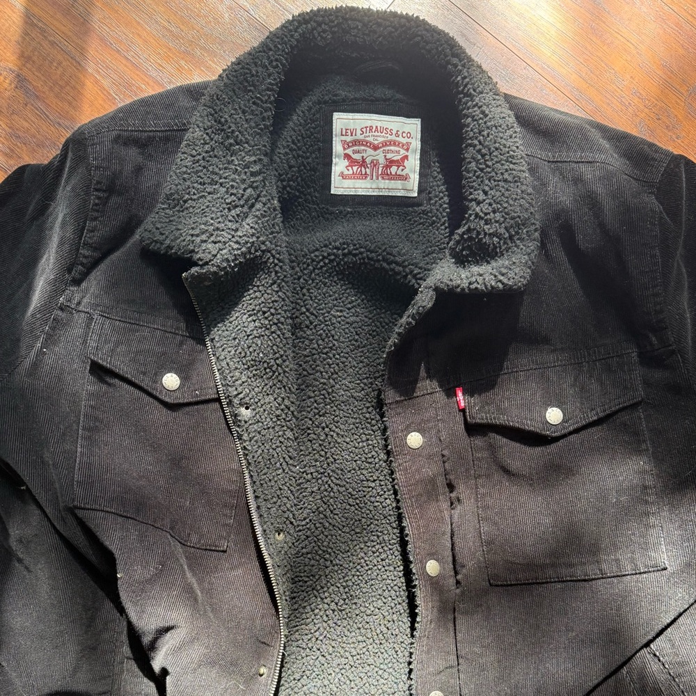 Levi’s Sherpa Trucker Jacket - Black - Men’s Large